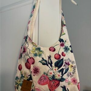 Floral Canvas Shoulder Bag